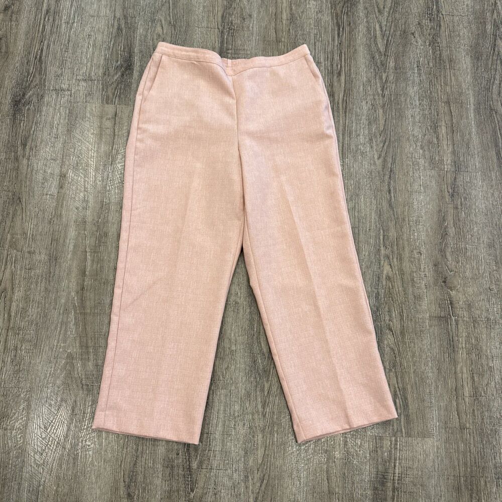 Alfred Dunner Pull On Pants ~ Sz 16P ~ Pink ~ Elastic High Rise ~ 27" Inseam